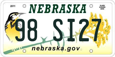 NE license plate 98SI27
