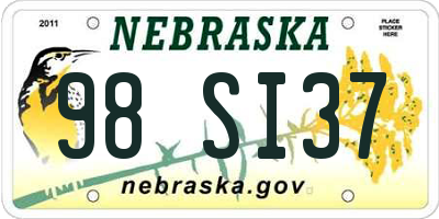 NE license plate 98SI37