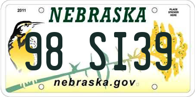 NE license plate 98SI39