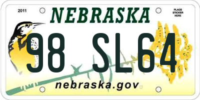 NE license plate 98SL64