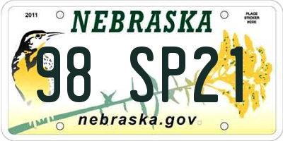 NE license plate 98SP21