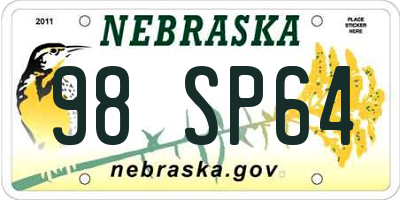 NE license plate 98SP64