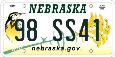 NE license plate 98SS41