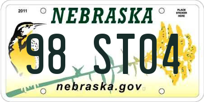 NE license plate 98ST04