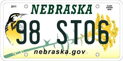 NE license plate 98ST06