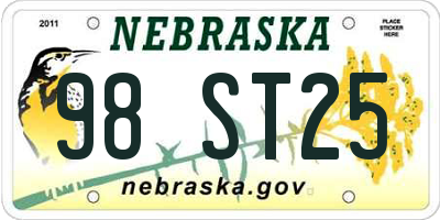 NE license plate 98ST25