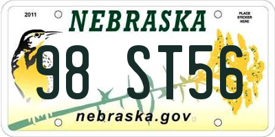 NE license plate 98ST56
