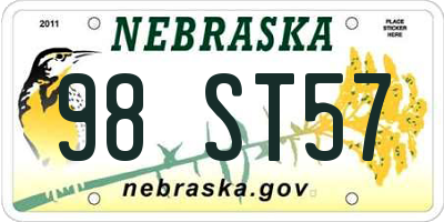 NE license plate 98ST57