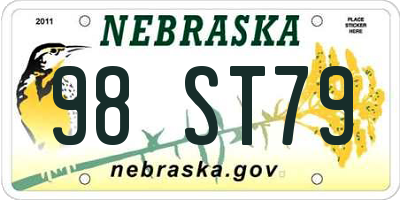 NE license plate 98ST79