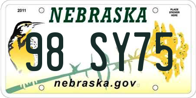 NE license plate 98SY75