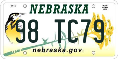 NE license plate 98TC79