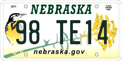 NE license plate 98TE14