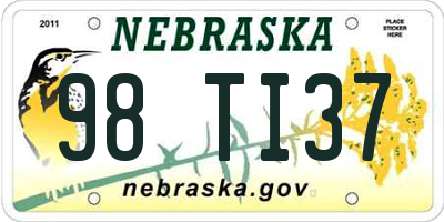 NE license plate 98TI37
