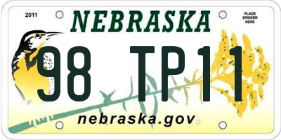 NE license plate 98TP11