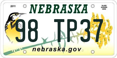 NE license plate 98TP37