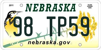 NE license plate 98TP59