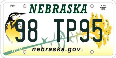 NE license plate 98TP95
