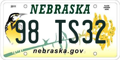 NE license plate 98TS32