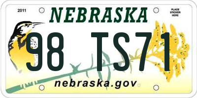 NE license plate 98TS71