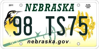 NE license plate 98TS75