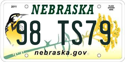 NE license plate 98TS79