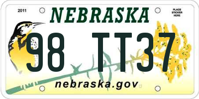 NE license plate 98TT37