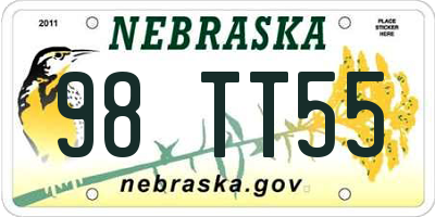 NE license plate 98TT55