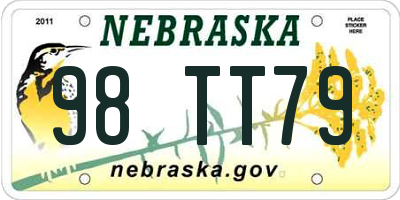 NE license plate 98TT79