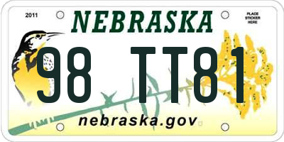 NE license plate 98TT81