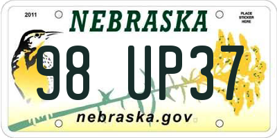 NE license plate 98UP37