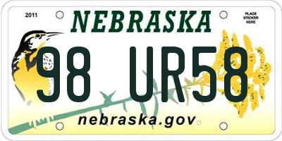 NE license plate 98UR58