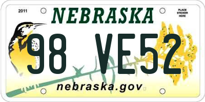 NE license plate 98VE52