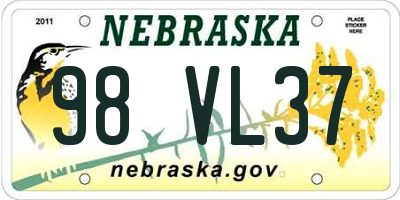 NE license plate 98VL37