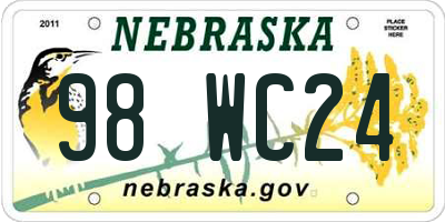 NE license plate 98WC24