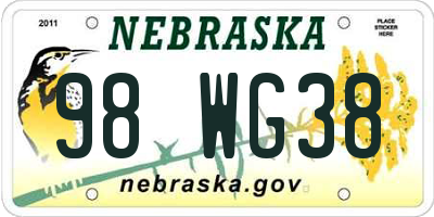 NE license plate 98WG38