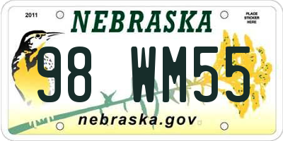 NE license plate 98WM55
