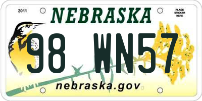 NE license plate 98WN57