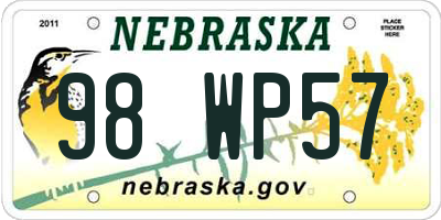 NE license plate 98WP57