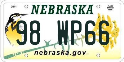 NE license plate 98WP66
