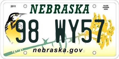 NE license plate 98WY57