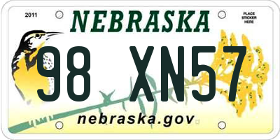 NE license plate 98XN57