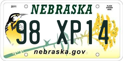 NE license plate 98XP14
