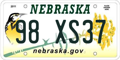 NE license plate 98XS37