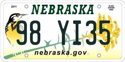 NE license plate 98YI35
