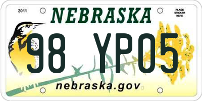 NE license plate 98YP05