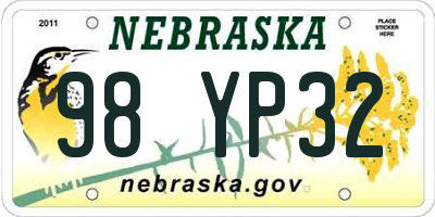 NE license plate 98YP32