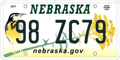 NE license plate 98ZC79