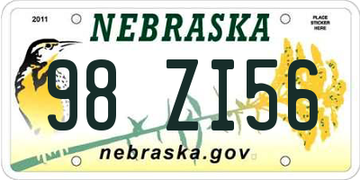 NE license plate 98ZI56