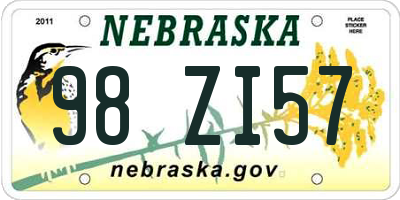 NE license plate 98ZI57