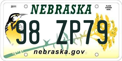 NE license plate 98ZP79
